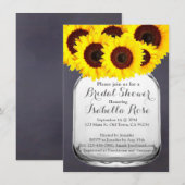 Chalkboard Mason Jar Sunflower Invitations Kaart (Voorkant / Achterkant)