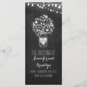 Chalkboard Mason Jar Trouwprogramma's Programmakaart