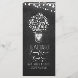 Chalkboard Mason Jar Trouwprogramma's Programmakaart