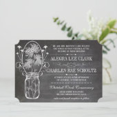 Chalkboard Mason Jar  Typografie Invite Kaart (Staand voorkant)