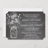 Chalkboard Mason Jar  Typografie Invite Kaart (Voorkant)