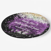 Chalkboard Mason Jar Ultra Violet Heart Leaf Tree Papieren Bordje (Gekanteld)