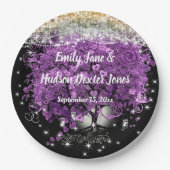 Chalkboard Mason Jar Ultra Violet Heart Leaf Tree Papieren Bordje (Voorkant)