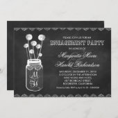 Chalkboard mason jar verlovingsfeest uitnodigingen (Voorkant / Achterkant)