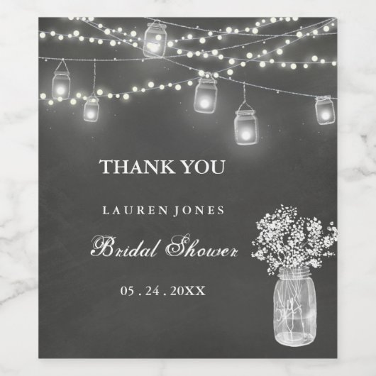 Chalkboard Mason Jar Vrijgezellenfeest Wijnlabel Wijn Etiket (Enkel label)