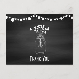 Chalkboard Mason Jar Wedding Bedankt Briefkaart
