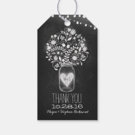 Chalkboard Mason Jar Wedding Bedankt Cadeaulabel