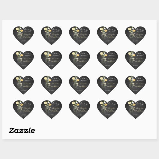 Chalkboard Mason Jar Wedding Favor Stickers (Vel)