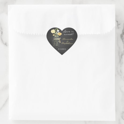 Chalkboard Mason Jar Wedding Favor Stickers (Tas)
