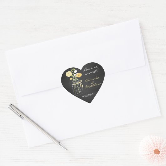 Chalkboard Mason Jar Wedding Favor Stickers (Envelop)