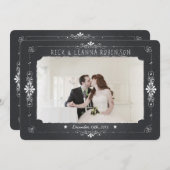 Chalkboard Mason Jar Wedding Foto Hartelijk dank Bedankkaart (Voorkant / Achterkant)