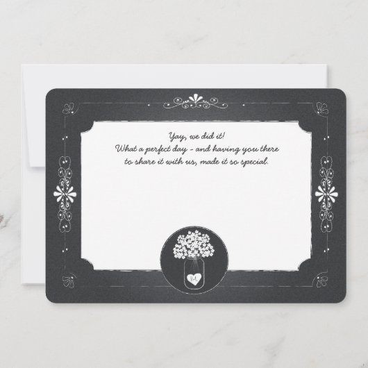 Chalkboard Mason Jar Wedding Foto Hartelijk dank Bedankkaart (Achterkant)