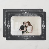 Chalkboard Mason Jar Wedding Foto Hartelijk dank Bedankkaart (Voorkant / Achterkant)