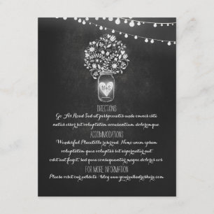 Chalkboard Mason Jar Wedding Information Kaart