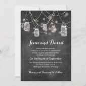 Chalkboard Mason Jar Wedding Invitation Kaart (Voorkant)