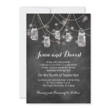 Chalkboard Mason Jar Wedding Invitation