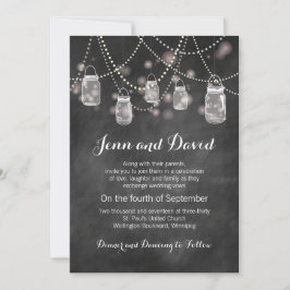 Chalkboard Mason Jar Wedding Invitation Kaart