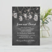 Chalkboard Mason Jar Wedding Invitation Kaart (Staand voorkant)
