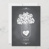 Chalkboard Mason Jar Wedding Invitation Kaart (Achterkant)