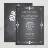 Chalkboard Mason Jar Wedding Invitation Kaart (Voorkant / Achterkant)