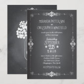 Chalkboard Mason Jar Wedding Invitation Kaart (Voorkant / Achterkant)
