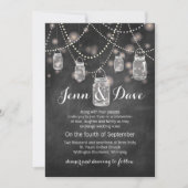 Chalkboard Mason Jar Wedding Invitation Kaart (Voorkant)