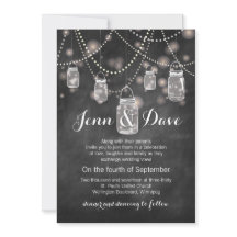 Chalkboard Mason Jar Wedding Invitation