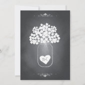 Chalkboard Mason Jar Wedding Invitation met RSVP Kaart (Achterkant)