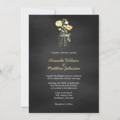 Chalkboard Mason Jar Wedding Invitations Kaart (Voorkant)