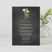 Chalkboard Mason Jar Wedding Invitations Kaart (Staand voorkant)