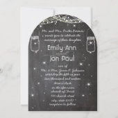 ChalkBoard Mason Jar Wedding Stars Garland Kaart (Voorkant)