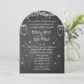 ChalkBoard Mason Jar Wedding Stars Garland Kaart (Staand voorkant)