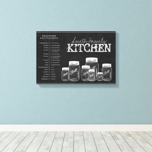 Chalkboard Mason Jars Kitchen Canvas (Insitu (Houten vloer))