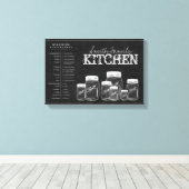 Chalkboard Mason Jars Kitchen Canvas Afdruk (Insitu (Houten vloer))