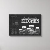 Chalkboard Mason Jars Kitchen Canvas Afdruk (Voorkant)