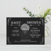  Chalkboard MasonJar Flowers Baby shower Kaart (Staand voorkant)