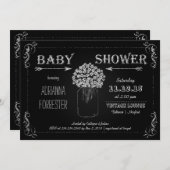  Chalkboard MasonJar Flowers Baby shower Kaart (Voorkant / Achterkant)