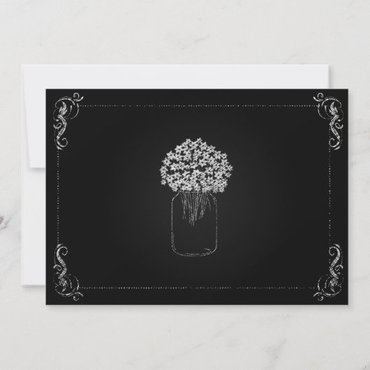  Chalkboard MasonJar Flowers Gender onthulling Kaart (Achterkant)