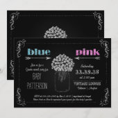 Chalkboard MasonJar Flowers Gender onthulling Kaart (Voorkant / Achterkant)