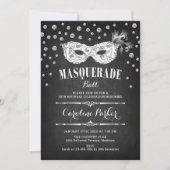 Chalkboard Masquerade Ball Verjaardagsfeest Kaart (Voorkant)