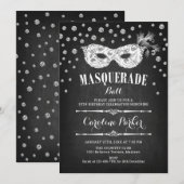 Chalkboard Masquerade Ball Verjaardagsfeest Kaart (Voorkant / Achterkant)