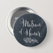 Chalkboard Matron of Honor Ronde Button 7,6 Cm (Voorkant /achterkant)