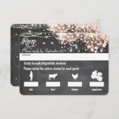 Chalkboard Menu Keuze Roze Heart Leaf Tree RSVP (Voorkant / Achterkant)