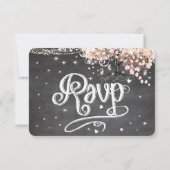 Chalkboard Menu Keuze Roze Heart Leaf Tree RSVP (Achterkant)