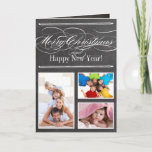 Chalkboard Merry Christmas Family Photo Card Feestdagen Kaart<br><div class="desc">Chalkboard Typography Christmas Photo Card  Christmas Photo Card</div>