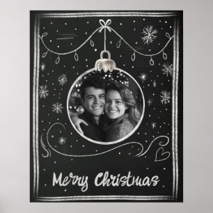 Chalkboard Merry Christmas Foto Lijst Poster