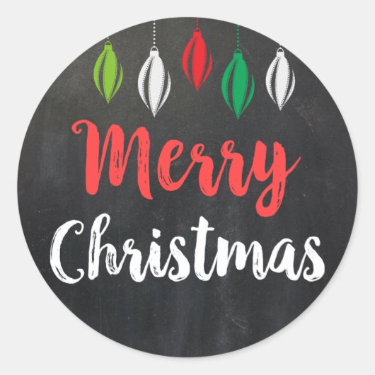 Chalkboard Merry Christmas Holiday Cards Labels (Voorkant)