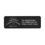 CHALKBOARD MERRY CHRISTMAS HOLIDAY GREETING ETIKET<br><div class="desc">ZWARTE CHALKBOARD MERRY CHRISTMAS EN EEN NIEUW JAAR VAN DE HOLIDAY GREETING RETURN ADRES ETIKETTEN. ELke Clarke© Neem contact op met de winkel voor andere kleuren. Overeenkomende producten in voorraad. Ideaal voor het verzenden van je vakantiebezoeken.</div>