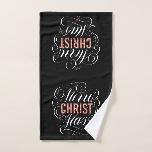 Chalkboard Merry CHRISTmas Marquee Religious Black Bad Handdoek (Handdoek)