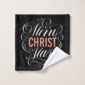 Chalkboard Merry CHRISTmas Marquee Religious Black Bad Handdoek (Wasdoekje)